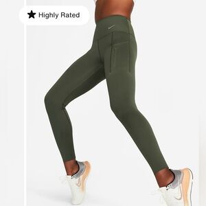 Nike Go-Firm-Support High-Waisted Full-Length Leggings w/ Pockets-M-Cargo Khaki